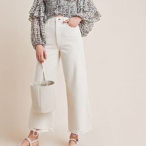 AMO AVA ULTRA HIGH-RISE CROPPED WIDE-LEG JEANS